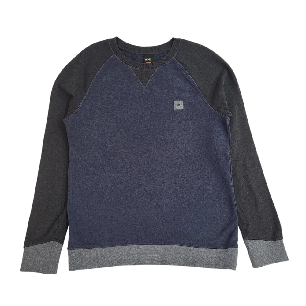 Hugo Boss Sweatshirt Blue & Grey Crew Neck Modern UK Men's Size M