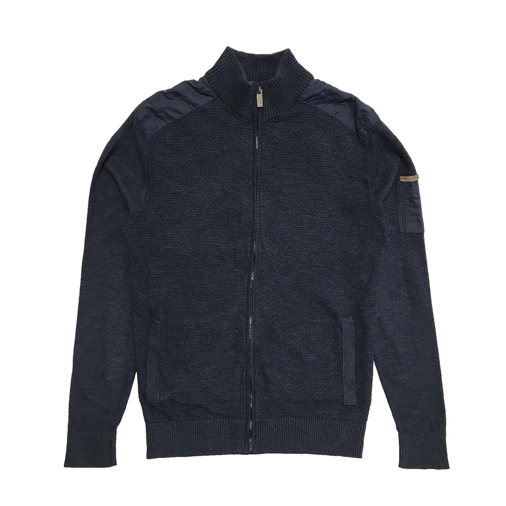 Canda Navy Blue Zipped Cotton Cardigan Uk Men's Size Small L615