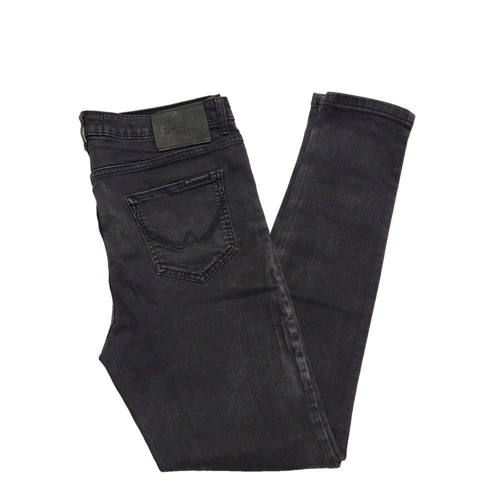 Superdry Skinny Denim Jeans Black Stretched Uk Men's M W32 L30 L196