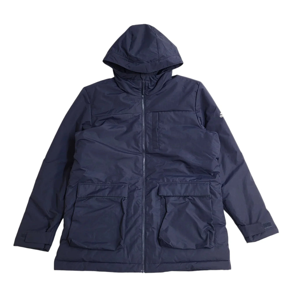 Adidas Navy Blue Zipped Hooded Sports Jacket Uk Men's Size XL EE825