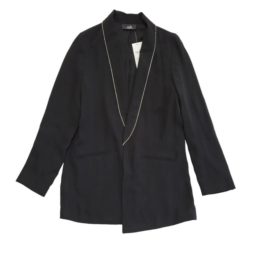 Wallis Black Open Front Dress Jacket Uk Women's Size 8 Bnwt DD890