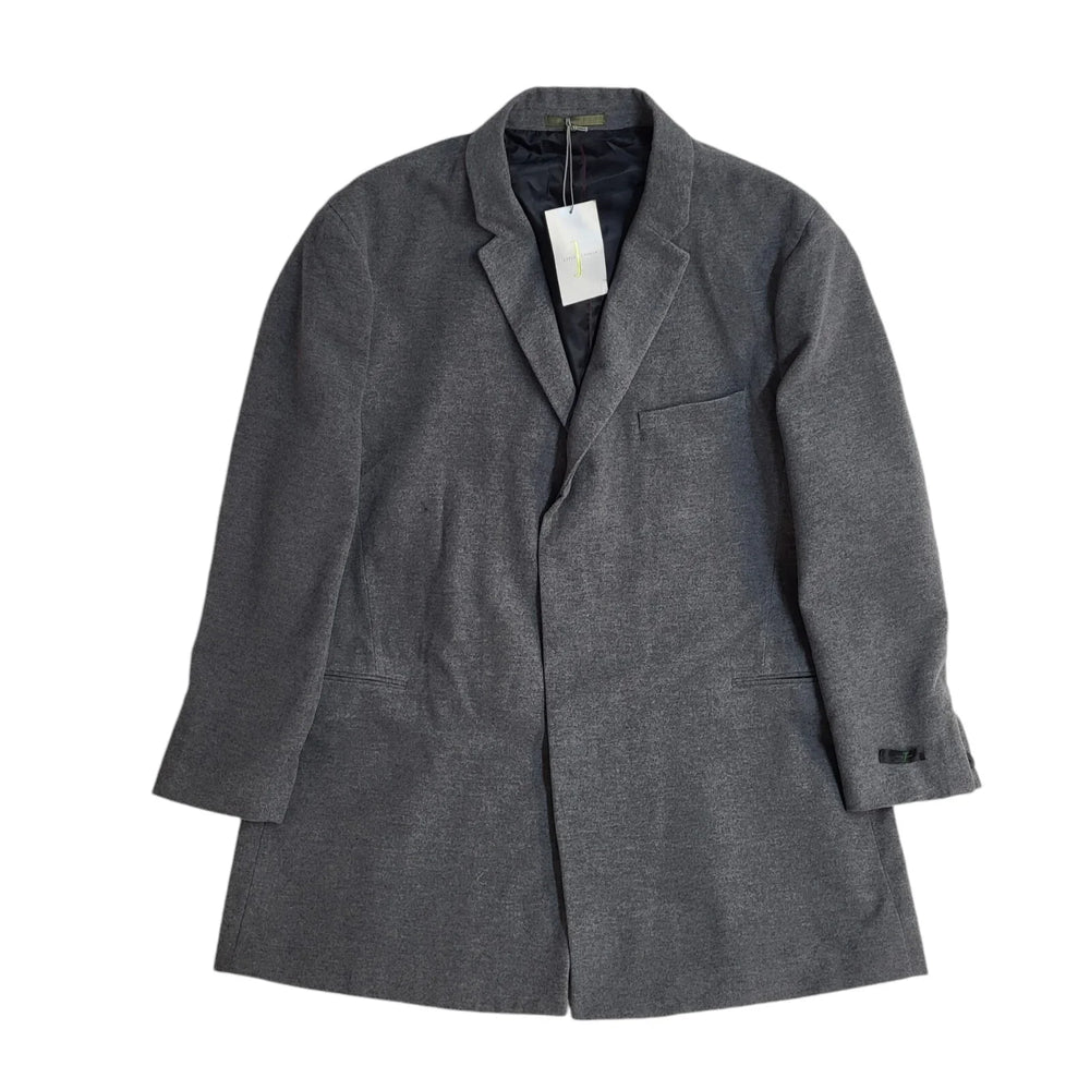 Debenhams Vintage Y2k Grey Wool Button Overcoat Uk Men's Size 3XL Bnwt