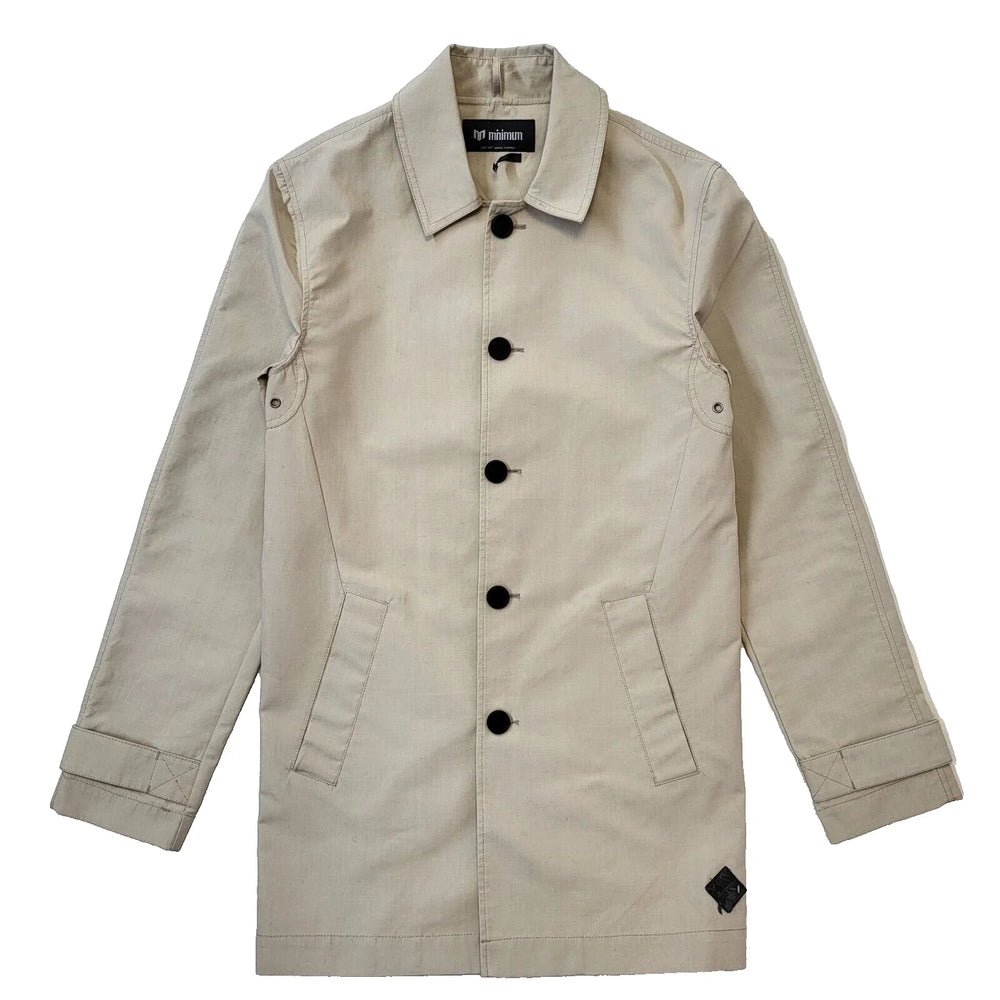 Minimum Aarhus Beige Button-Up Trench Coat Men's Size Small Eu 46