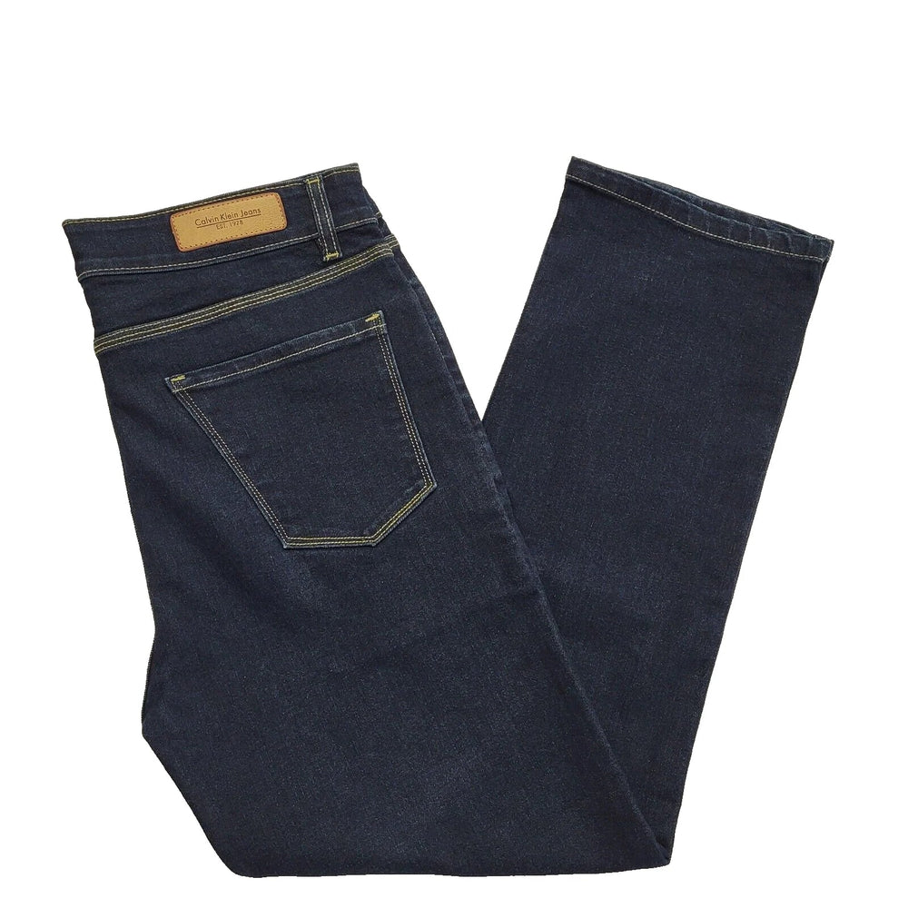 Calvin Klein Straight Dark Blue Denim Jeans UK Women's 12 W30 L26 L452