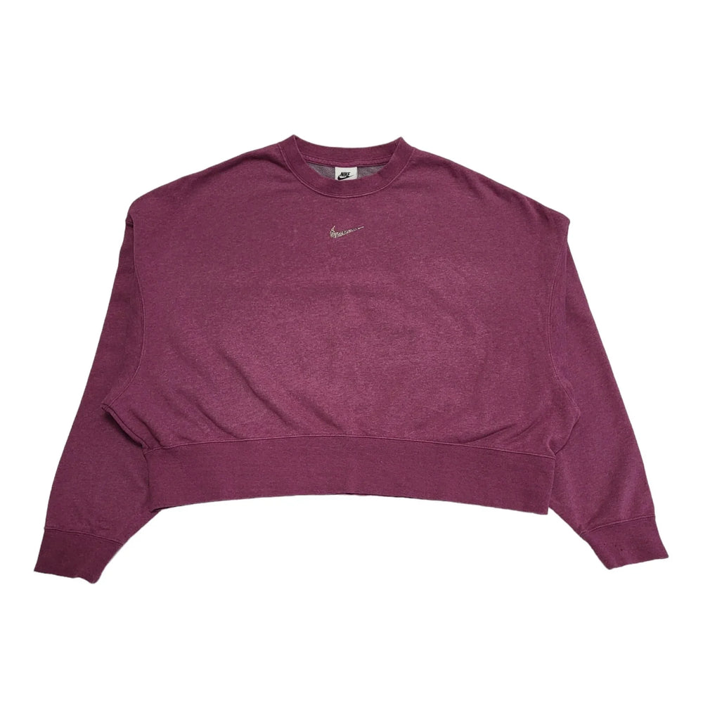 Nike Sweatshirt Purple Cropped Crew Neck Womens UK Size S BB70