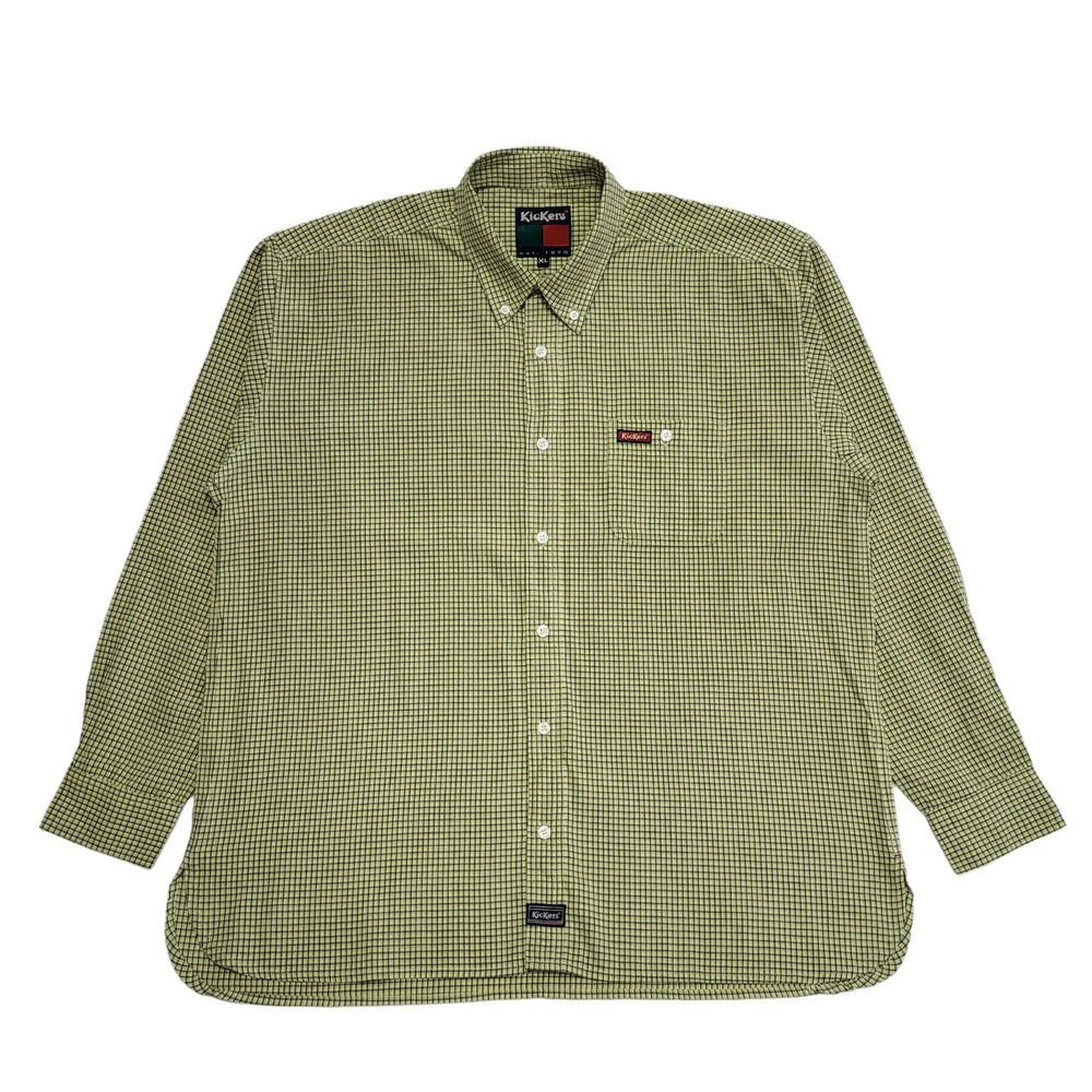 Kickers 90's Checked Long Sleeve Relaxed Fit Shirt Mens XL