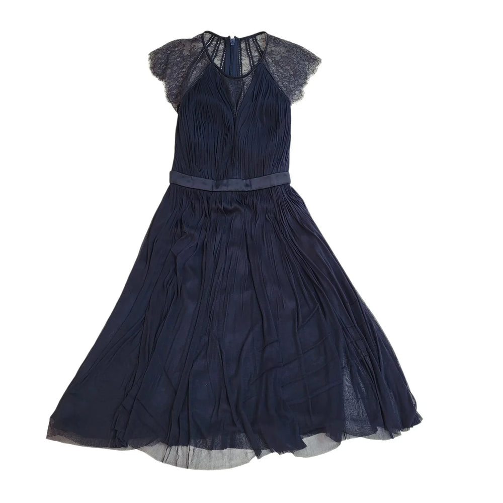 Catherine Deane Dress Wedding Party Cocktail Silk Lace Women's Size 8 Bnwt L924