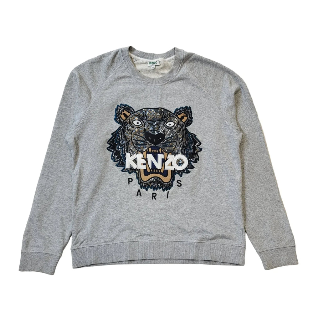 Kenzo Grey Lion Paris Casual Sports Sweatshirt Women's UK M 10 EU 38 H155