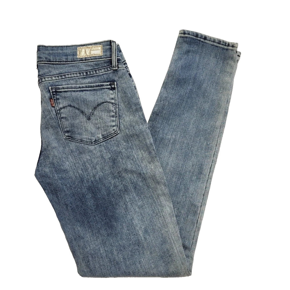 Levi's Bleached Blue Skinny Denim Jeans Uk Women's Size S W26 L32 L173