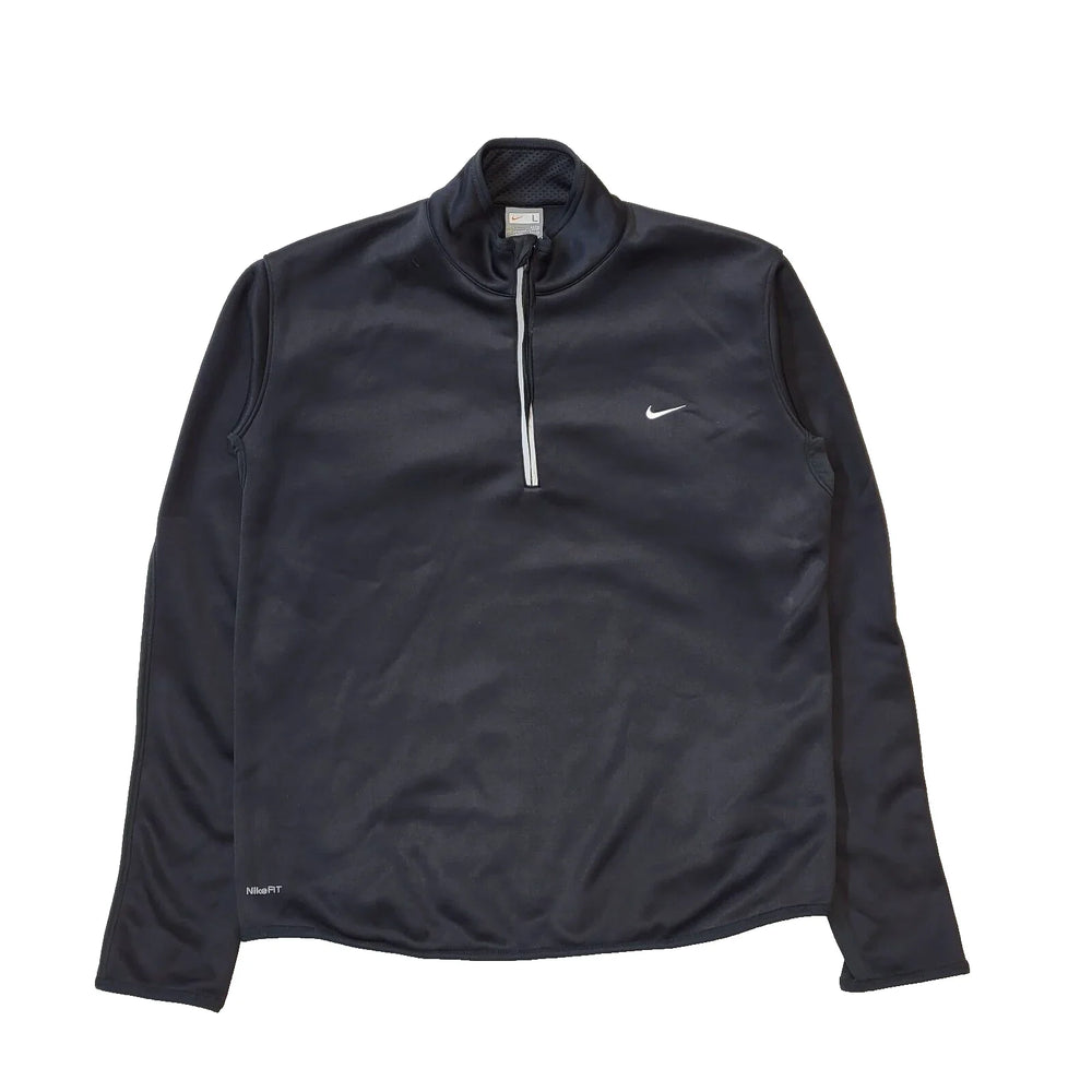 Nike Black Retro 1/4 Zip Long Sleeve Casual Sweatshirt Men's Uk L Eu 54 G857