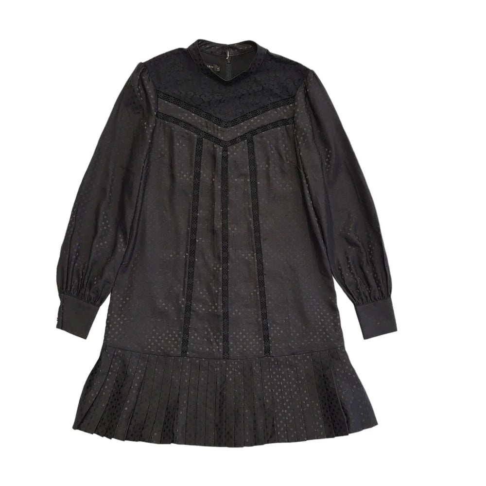Ted Baker Black Long Sleeve Shift Dress Uk Women's Size M 10-12 DD876
