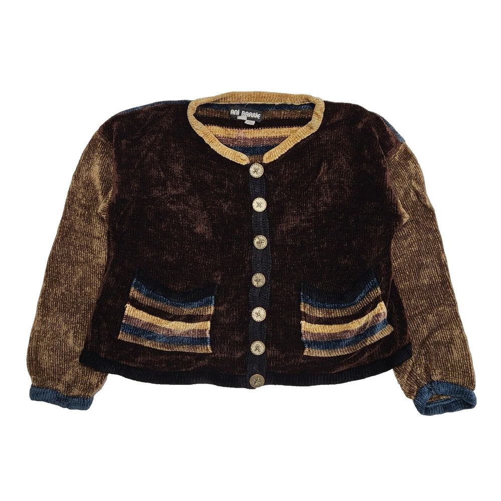 Vintage Ani Barrie Brown Button Up Knit Cardigan Uk Women's Small K106
