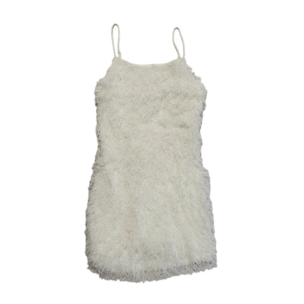 Vila White Vibogonia Singlet Ruffled Evening Dress Uk Women's Size S Bnwt DD882