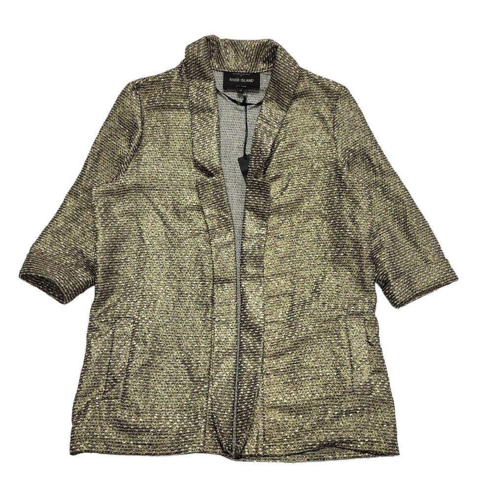River Island Gold Open Front Blazer Jacket BNWT Womens UK 12 DD683