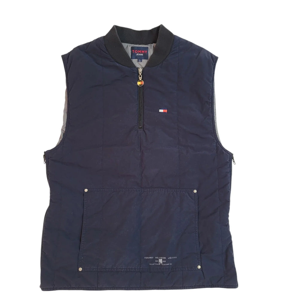 Tommy Jeans Navy Blue Sleeveless High Neck Gilet Uk Men's Size Large