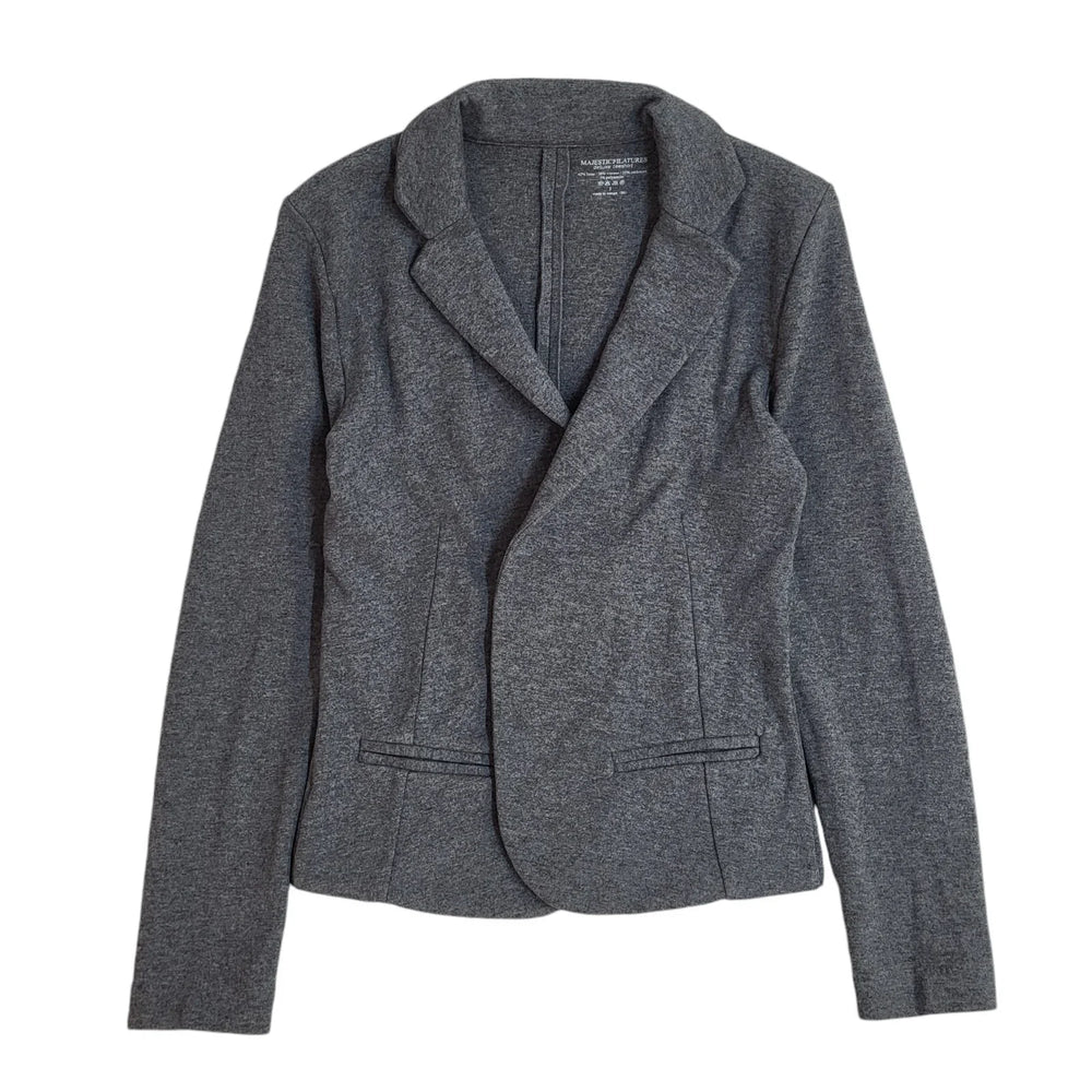 Majestic Filatures Grey Open Front Jacket UK Women's Size 8 EE954