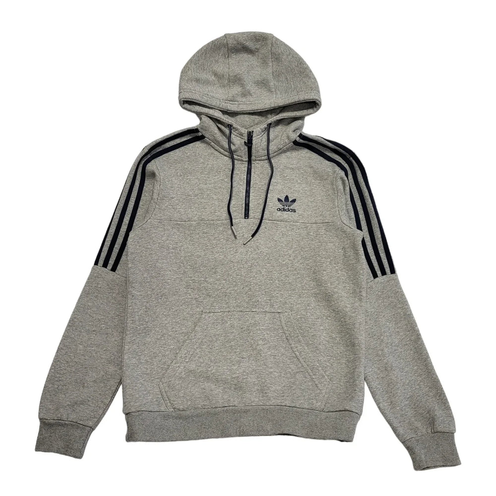 Adidas Grey Drawstring Pullover Sweatshirt Hoodie UK Men's XS K481