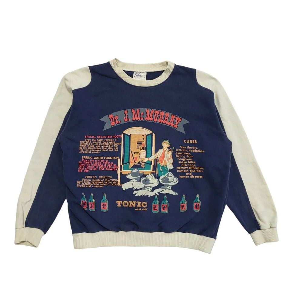 Falmer Vintage 90's DR.J.MC.Murray Blue & White Sweatshirt Womens UK Size S