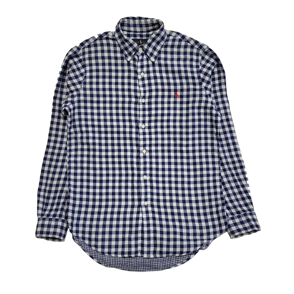 Ralph Lauren Blue White Checked Long Sleeve Shirt Uk Men's Small L530