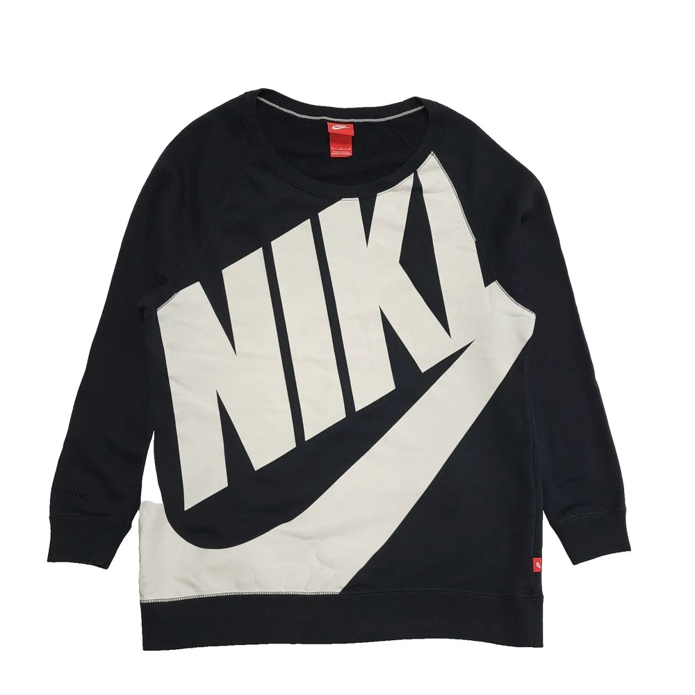 Nike Black Round Neck Over-sized Sweatshirt Uk Women's Medium K185