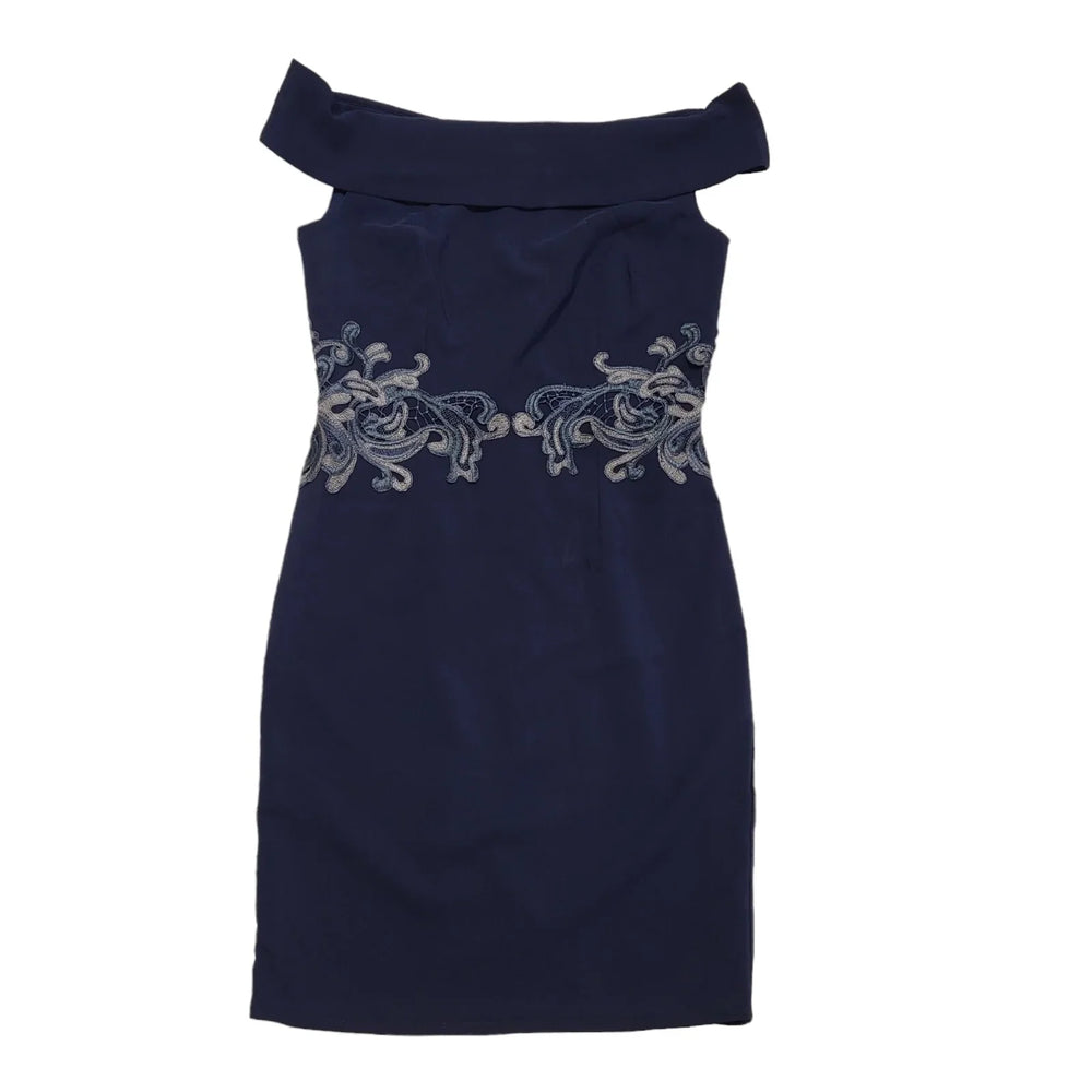 Little Mistress Blue Off Shoulder Formal Dress Women's BNWT UK 14 K932