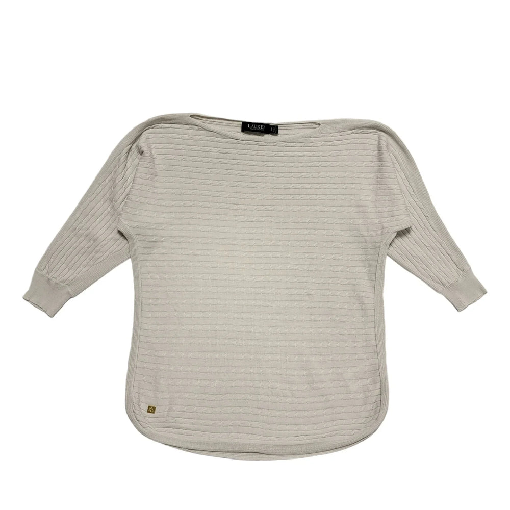 Ralph Lauren White Round Neck Nylon Blend Jumper Uk Women's Size S CC236
