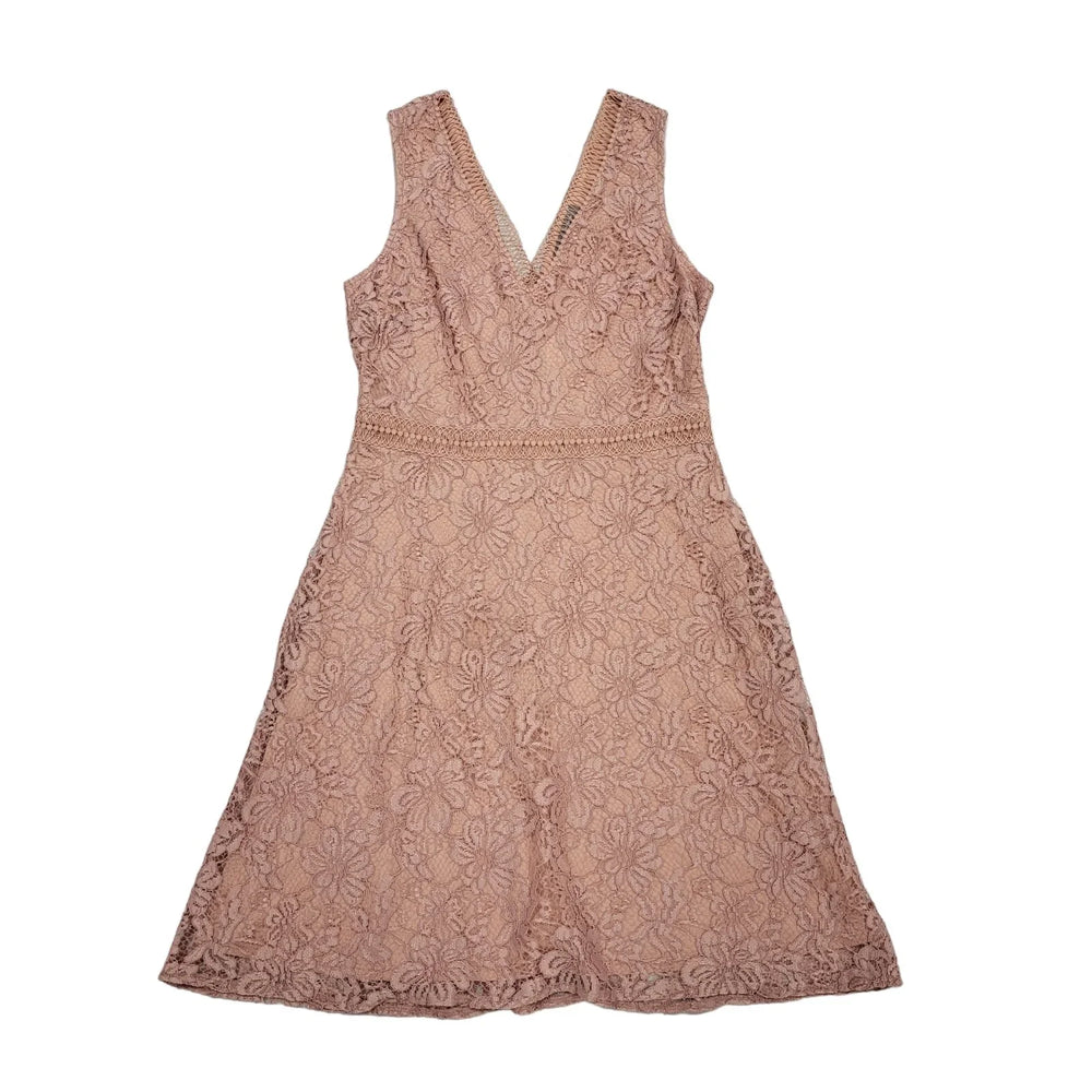 Dorothy Perkins Pink Sleeveless Lace V-Neck Dress Uk Women's 12 Bnwt BB970