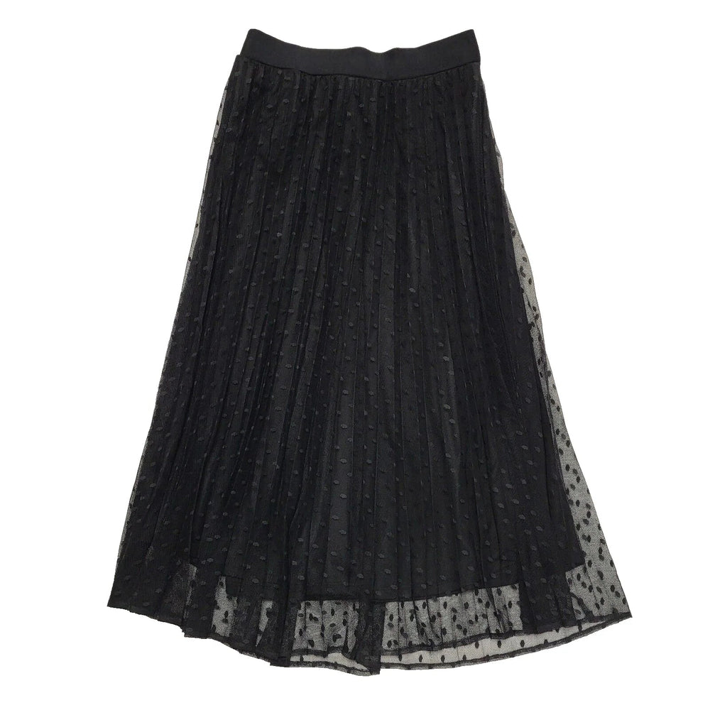 Oasis Pleated Skirt Black Elasticated Uk Women's Size 8 S W26 L67