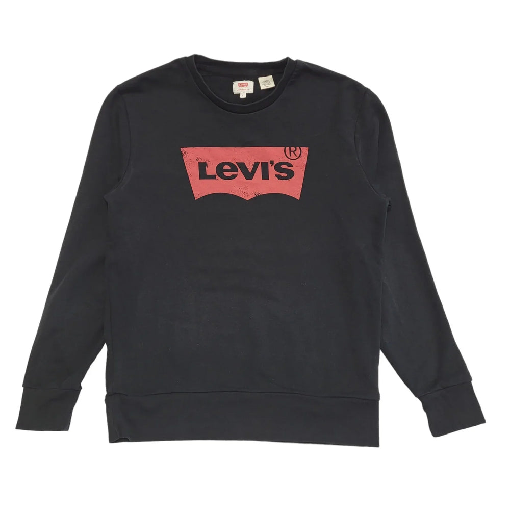 Levi's Sweatshirt Sports Black Long Sleeve Mens UK Size S DD626