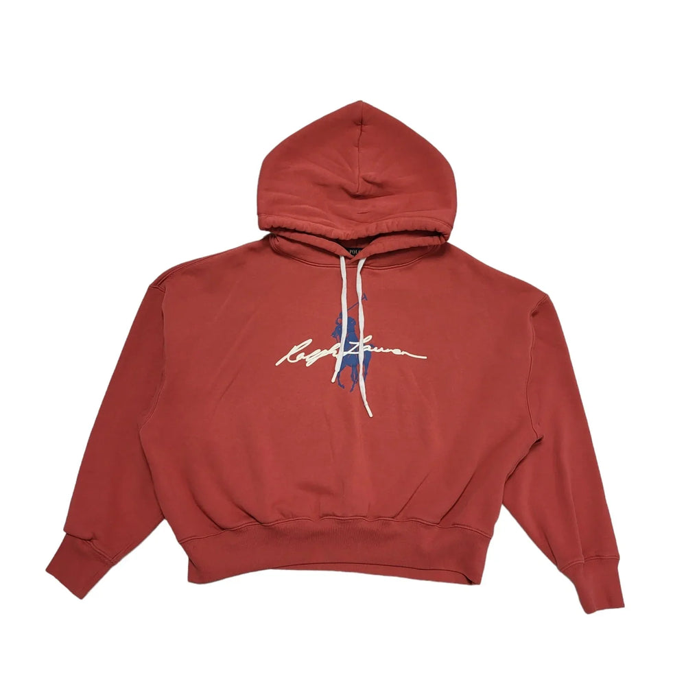 Ralph Lauren Pink Cropped Sweatshirt Hoodie Uk Women's Size XL CC241