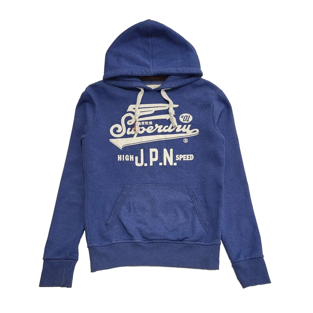 Superdry JPN Blue Drawstring Sweatshirt Hoodie UK Men's Medium K68
