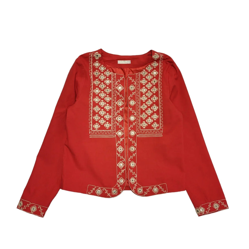 Coconut 90s Vintage Red Open Front Jacket Uk Women's Size Large