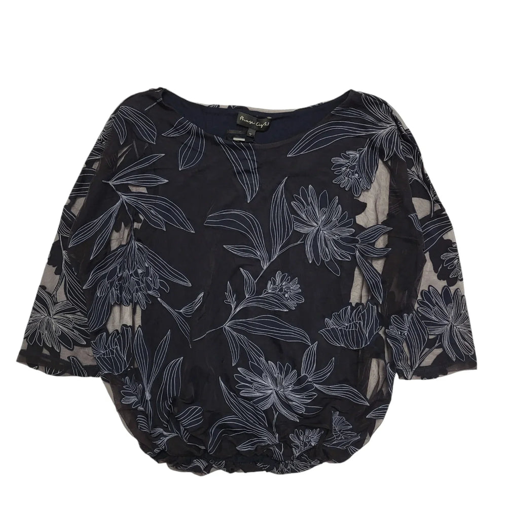 Phase Eight Reine Burnout Top Floral Navy Blue BNWT Womens UK Size 8 BB44