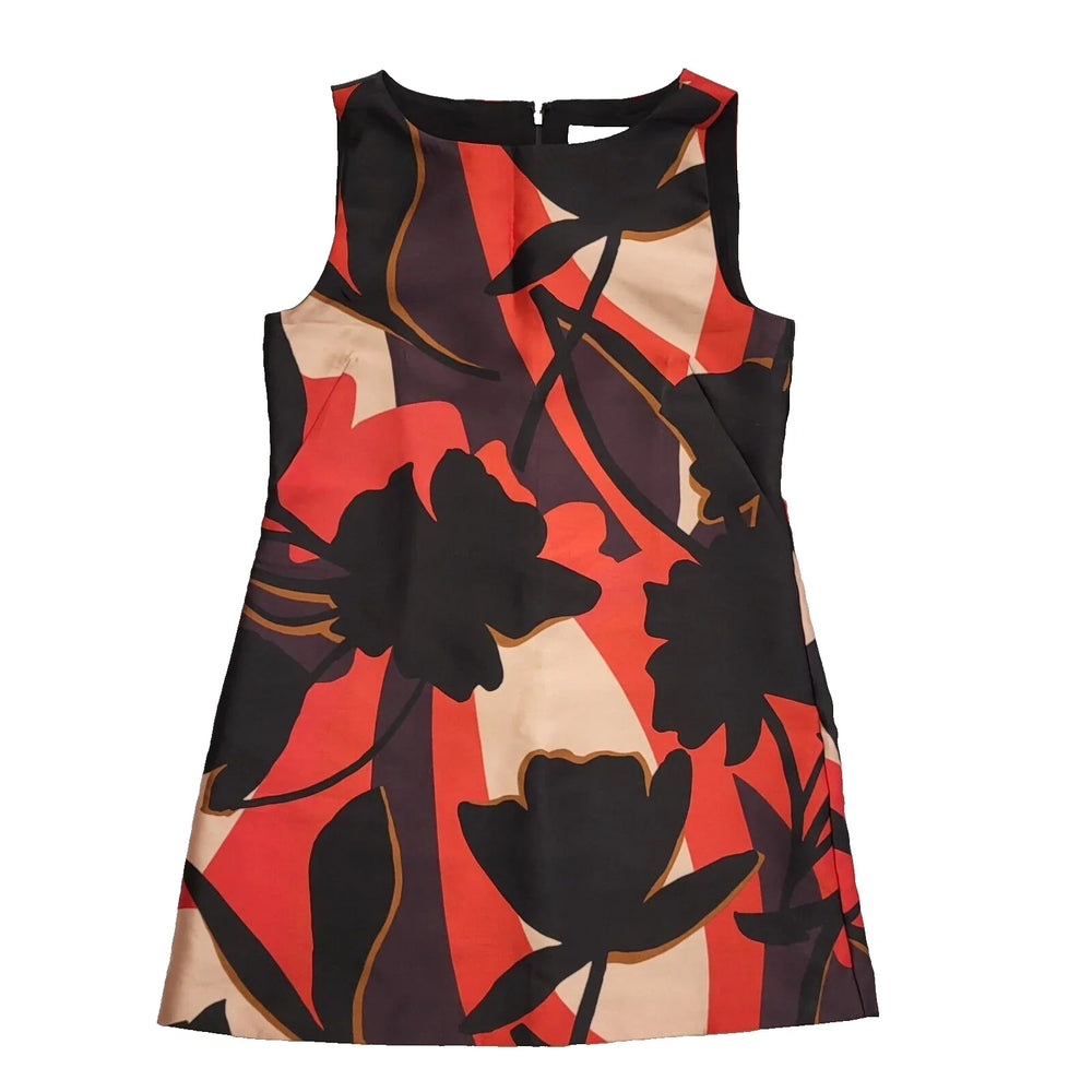 Principles Bourbon Print Black Red Shift Dress UK Women's L 12 BNWT K27