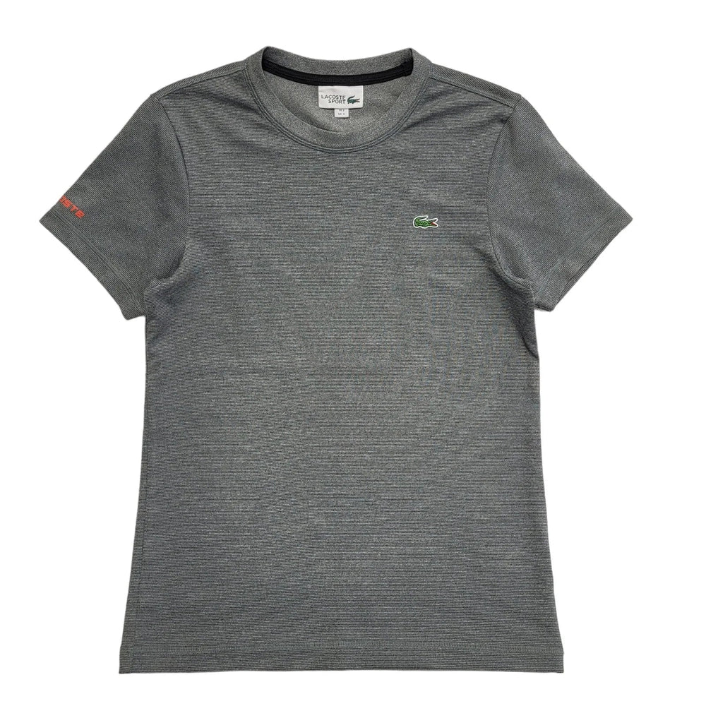 Lacoste Sport Grey Striped Short Sleeve T-Shirt UK Men's Size S DD993