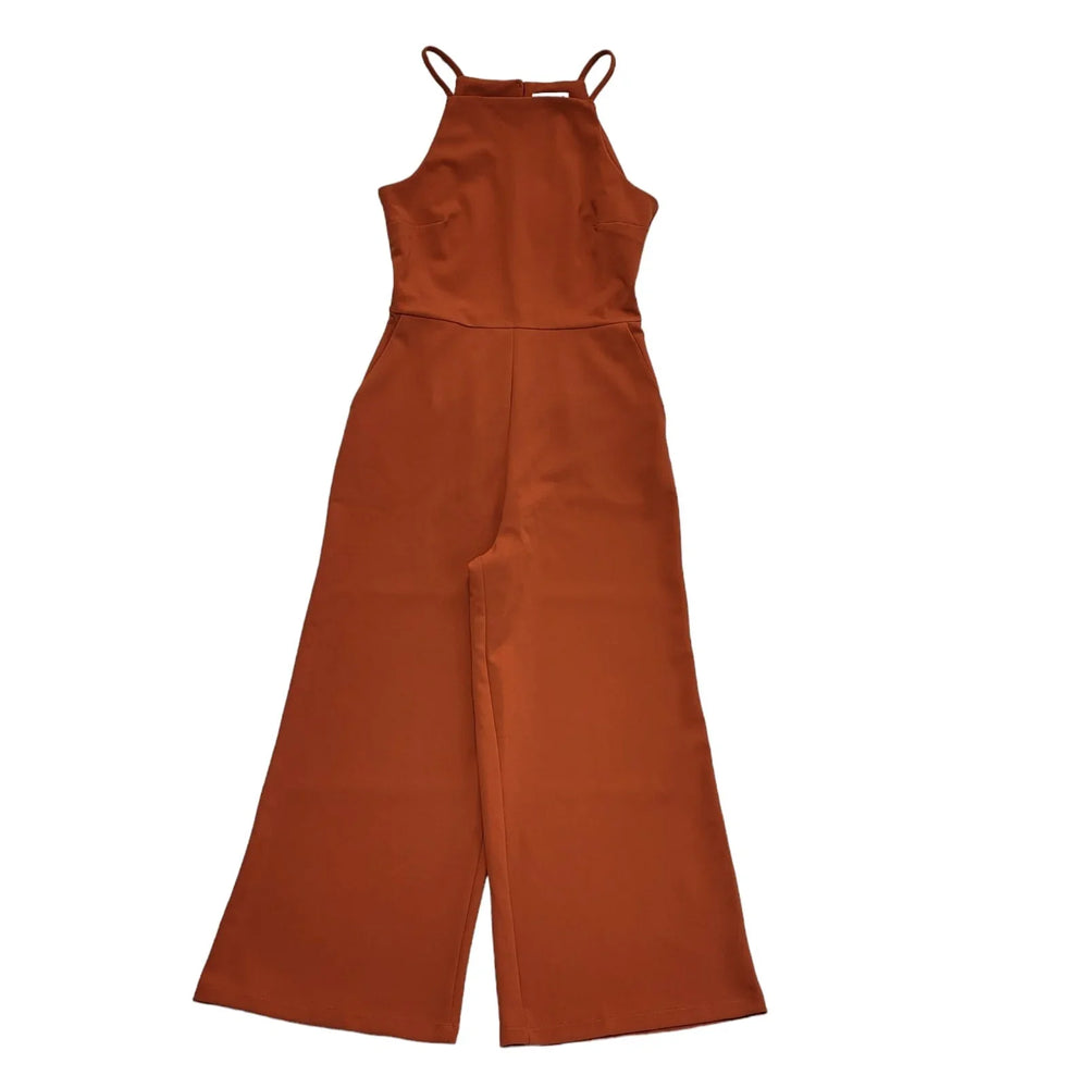 Warehouse Terracotta Square Neck 3/4 Jumpsuit Uk Women's 8 Bnwt W28 L23 DD120