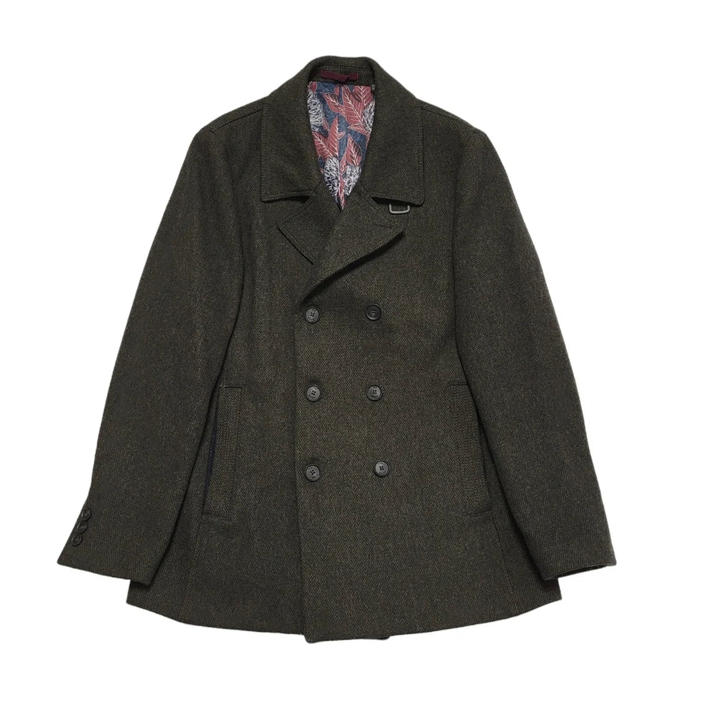 Ted Baker Green Double Breasted Wool Jacket Uk Men's Medium DD253