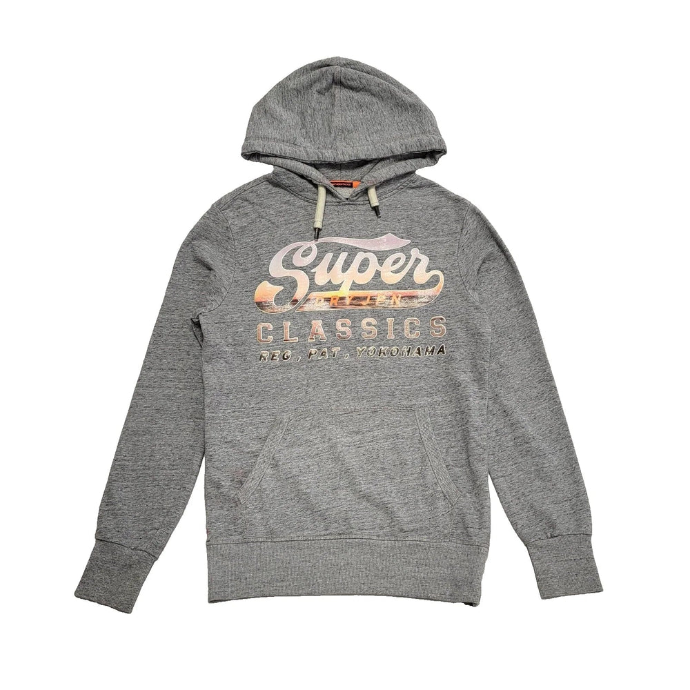Superdry Grey Drawstring Spell Out Pullover Hoodie UK Men's M K796