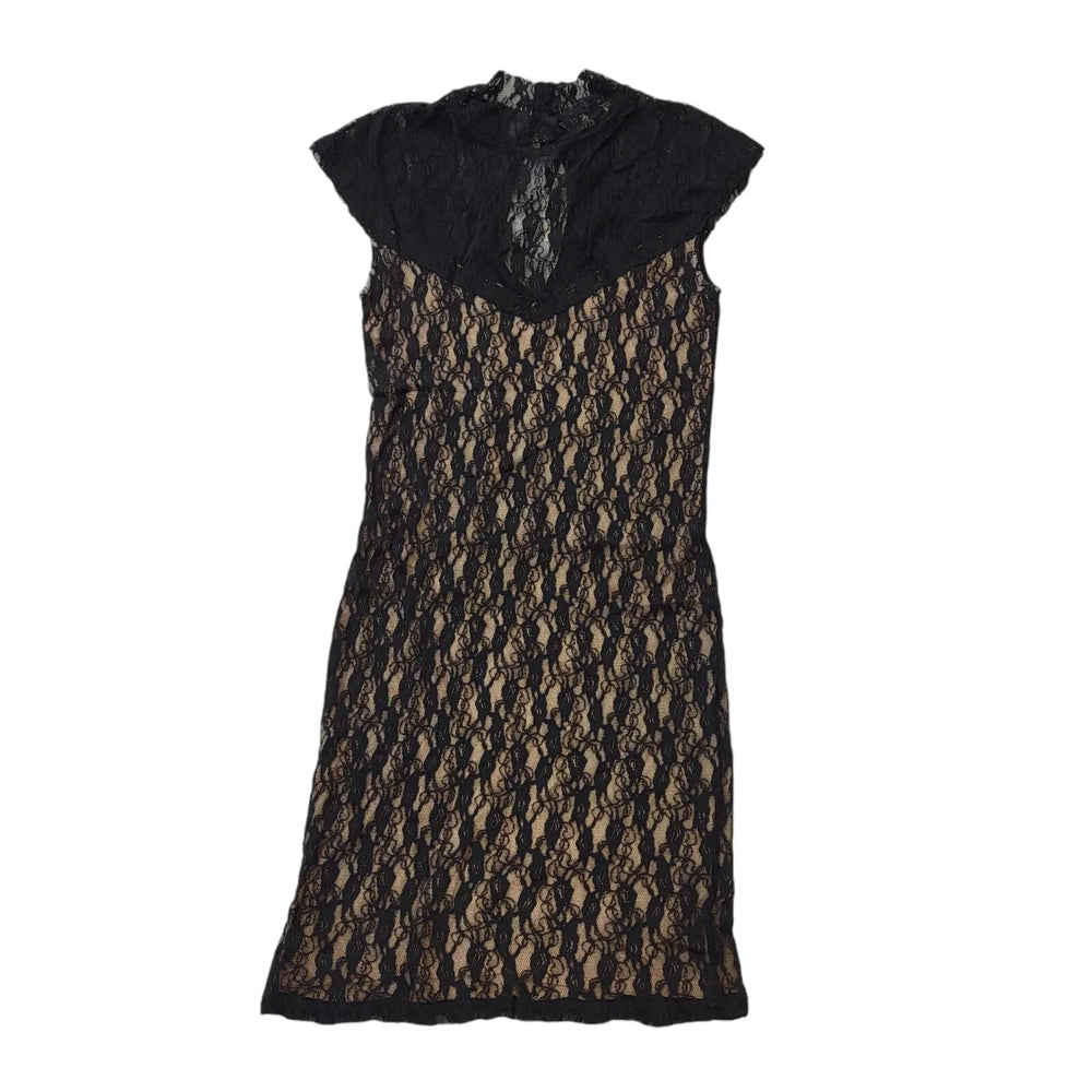 Miss Selfridge Black Lace Bodycon Fitted Dress Women's UK 12 EU 40 BNWT H400