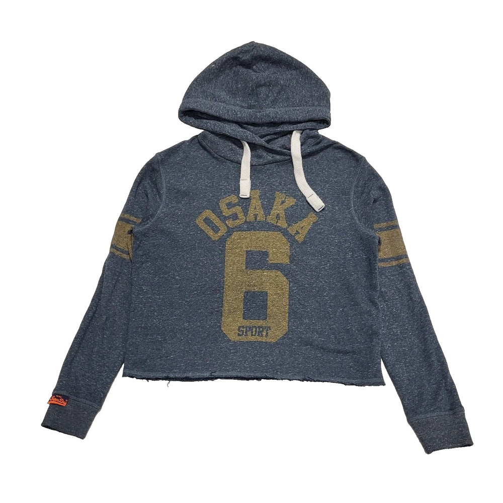 Superdry Blue Drawstring Sports Hoodie Uk Women's M 10 K658