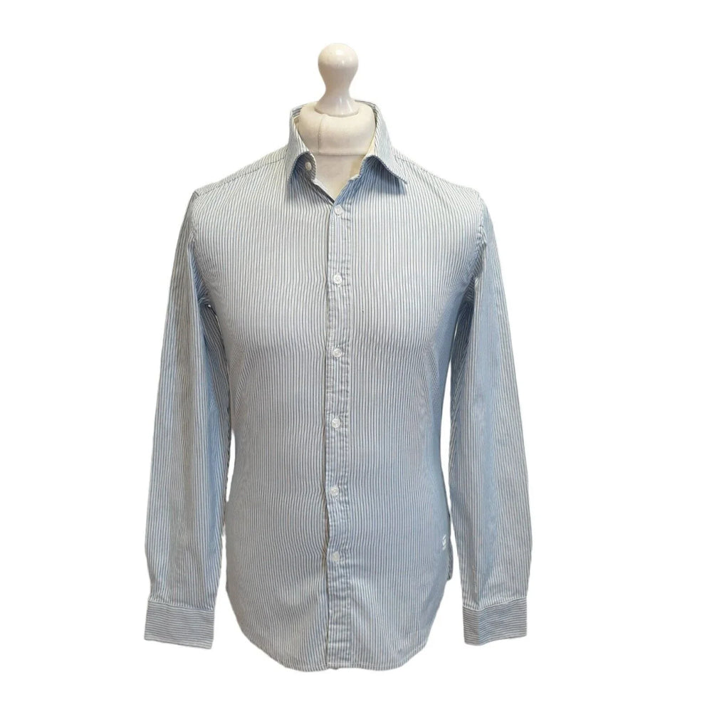 G-Star Raw Blue White Striped Long Sleeve Shirt Uk Men's XS Eu 44 Bnwt G76