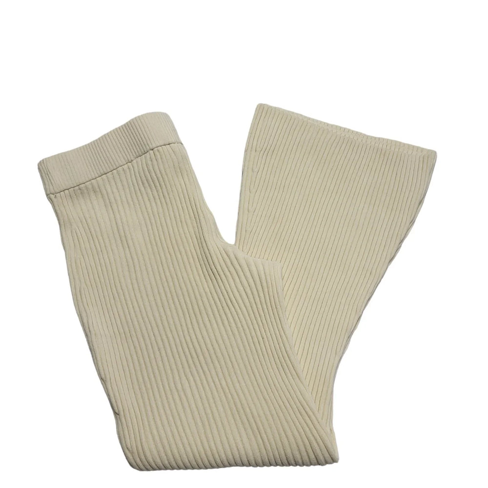Cos Cream Knit Bootcut Trousers Uk Women's 12/14 W30-32 L32 BB515