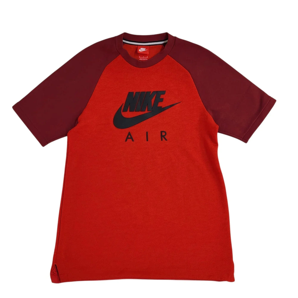 Nike Air T-Shirt Red Crew Neck 97% Polyester Uk Men's Size M