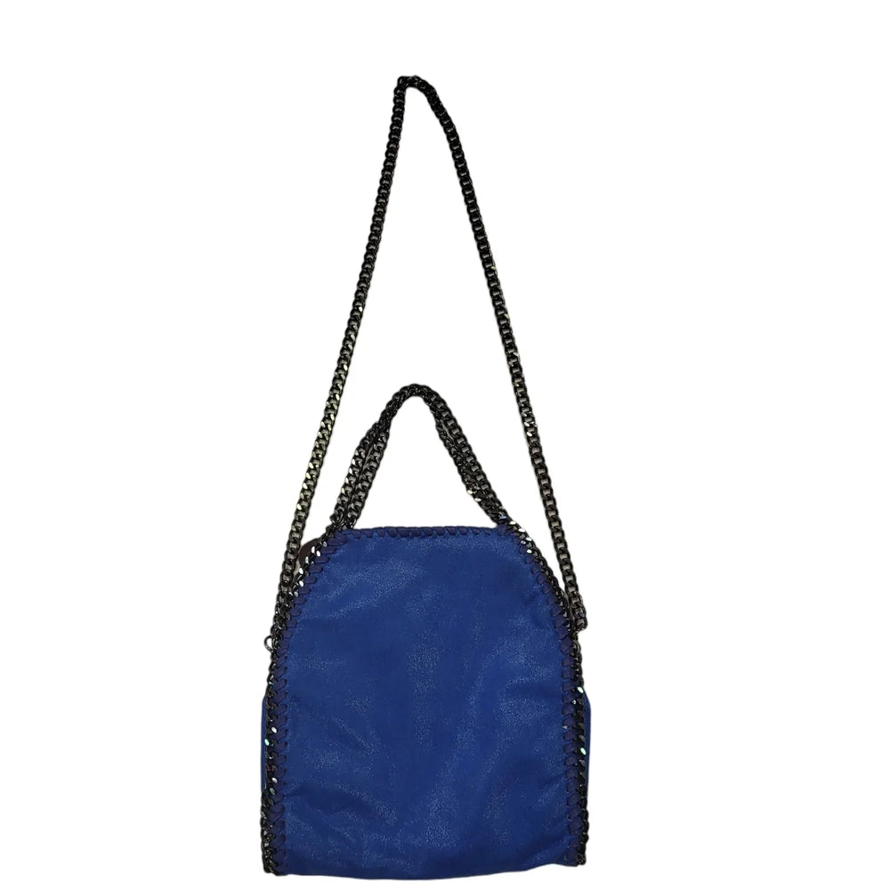 Vintage Blue Faux Suede Leather Small Shoulder Bag Uk Women's Size 10" x 11"