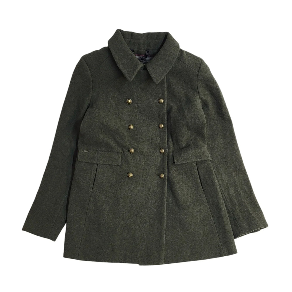Superdry Vintage Y2k Green Collared Button Front Coat Women's UK L