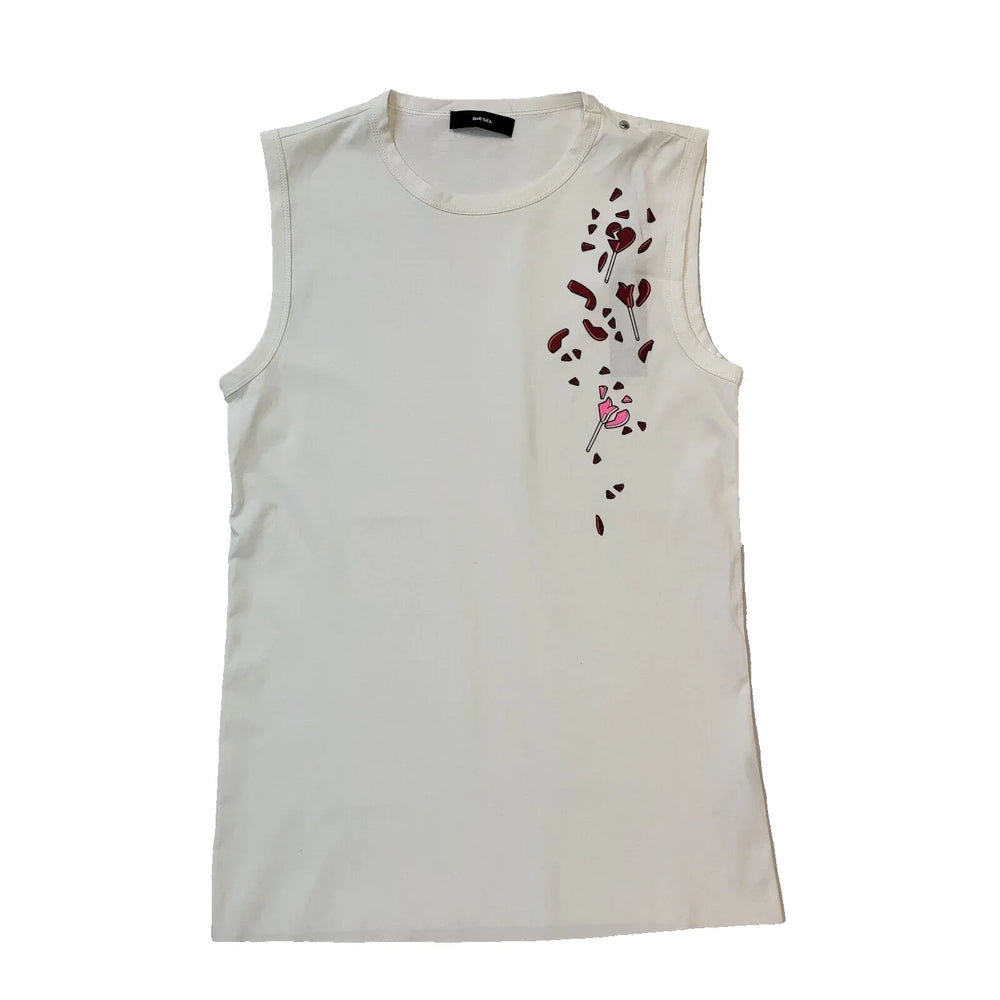 Diesel White Sleeveless Casual Cotton Top Women's UK M 10 BNWT H904