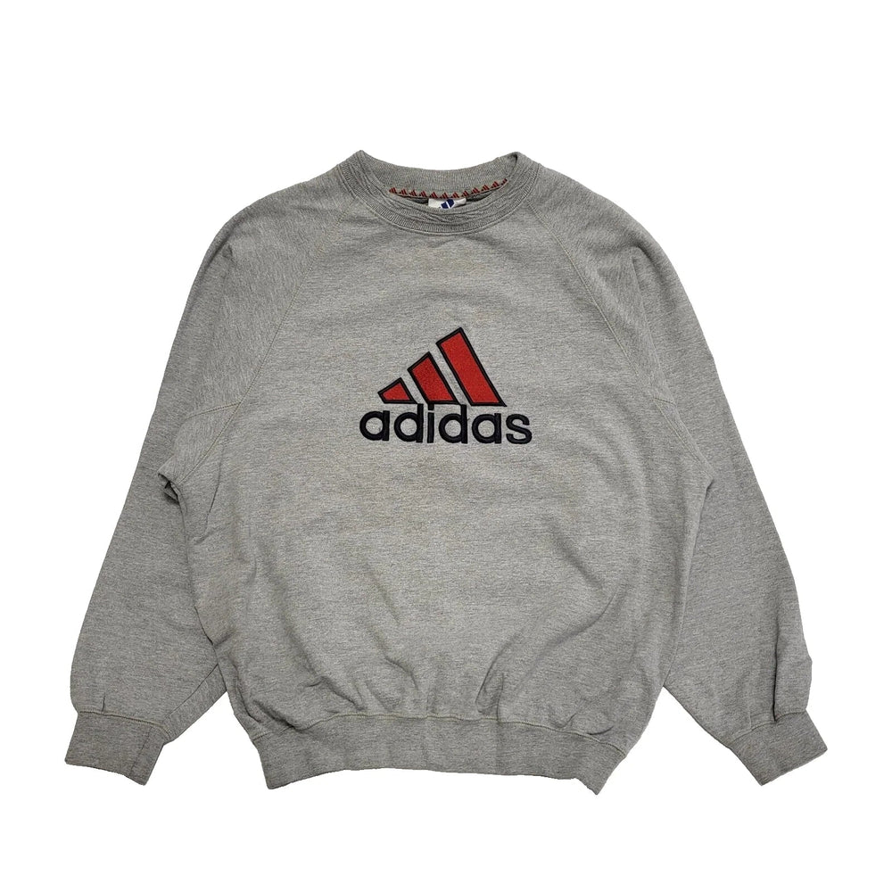 Adidas Grey L/Sleeve Crew Neck Casual Sports Sweatshirt Men's UK S EU 46 K339