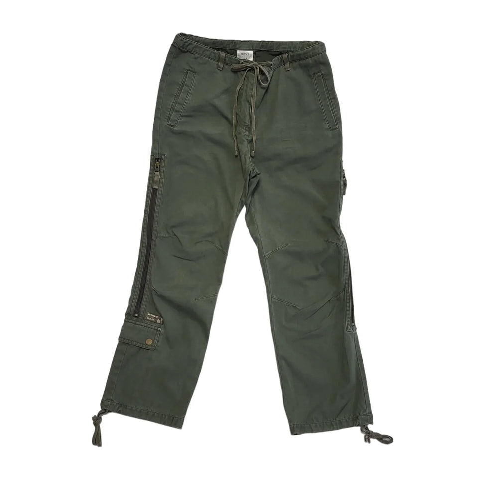 Next Green 90s Vintage Straight Leg Casual Trousers Uk Women's 8 W26 L25