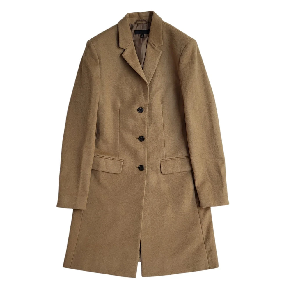 Uniqlo Beige Single Breasted Overcoat UK Women's Size Medium EE546