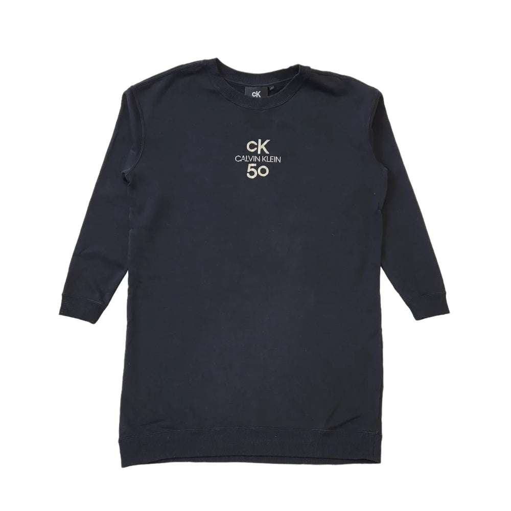 Calvin Klein Black Spell Out Long Baggy Sweatshirt Women's UK S 8 EU 36 H150